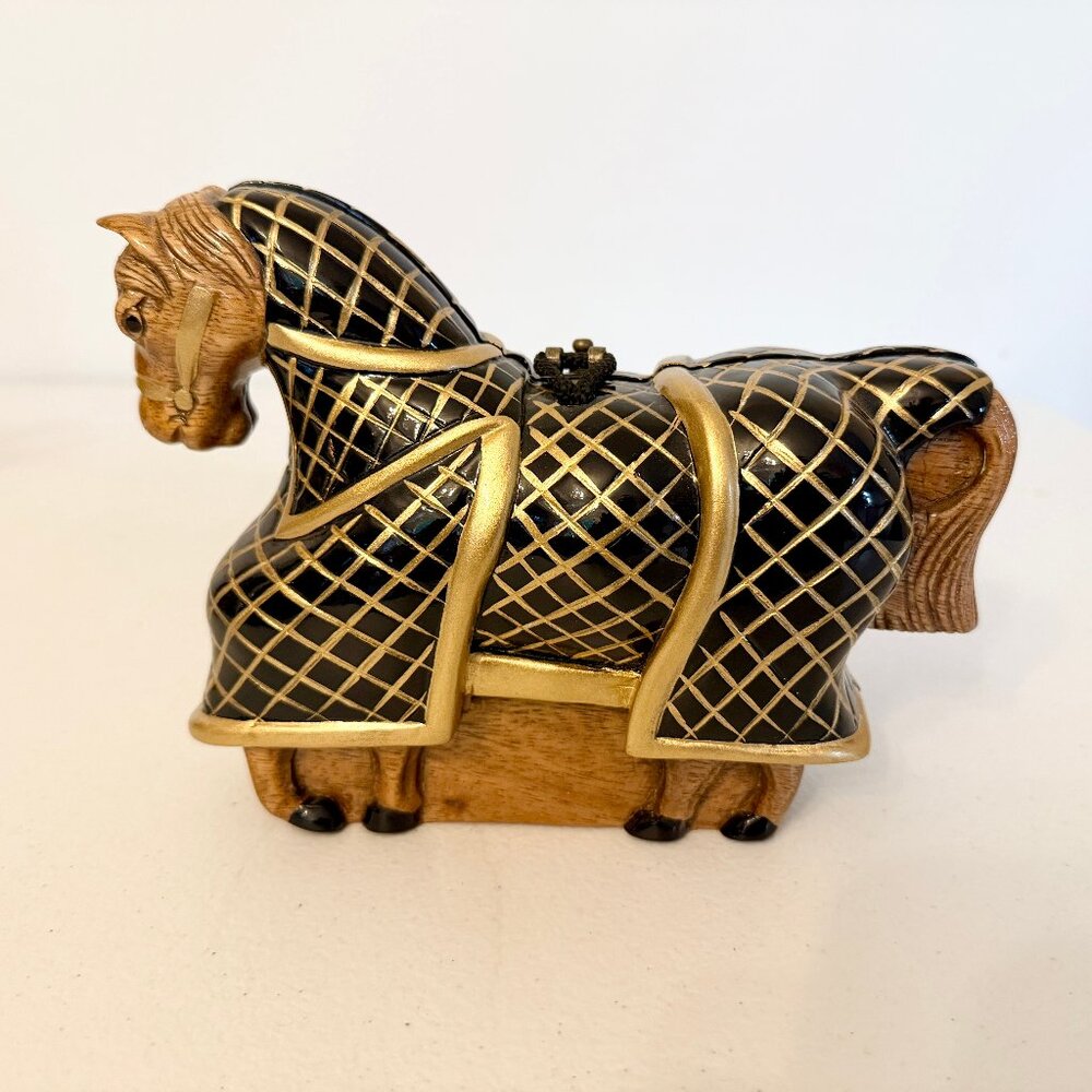 Timmy Woods original hand carved Acacia Wood horse Handbag w/ shoulder strap